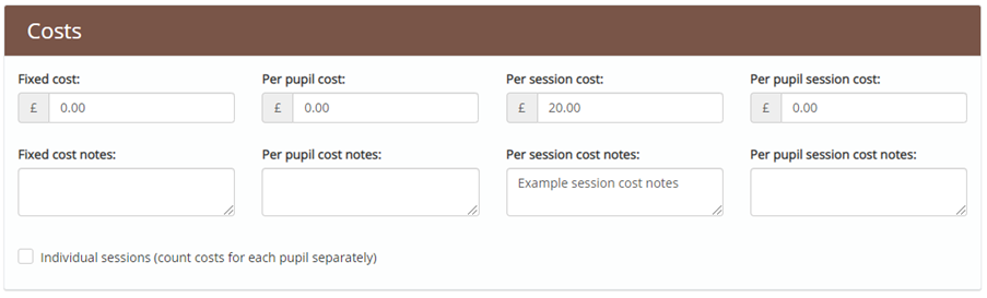 Provision Map provision cost notes