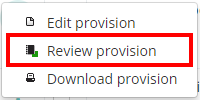Provision Map review a provision