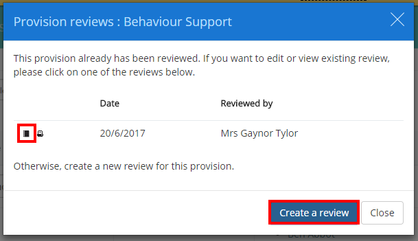 Provision Map create review button