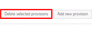Provision Map delete selected provisions