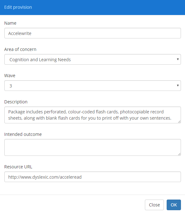 Provision Map prov library edit prov