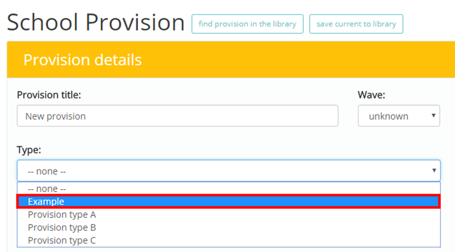 Provision Map apply provision type