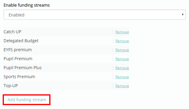 Provision Map add funding stream button