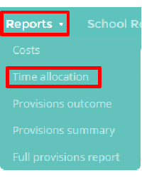 Provision Map time allocation tab