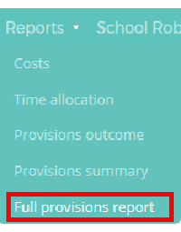 Provision Map full provisions report tab