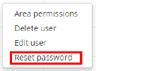 Reset password option