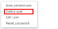 Delete user option