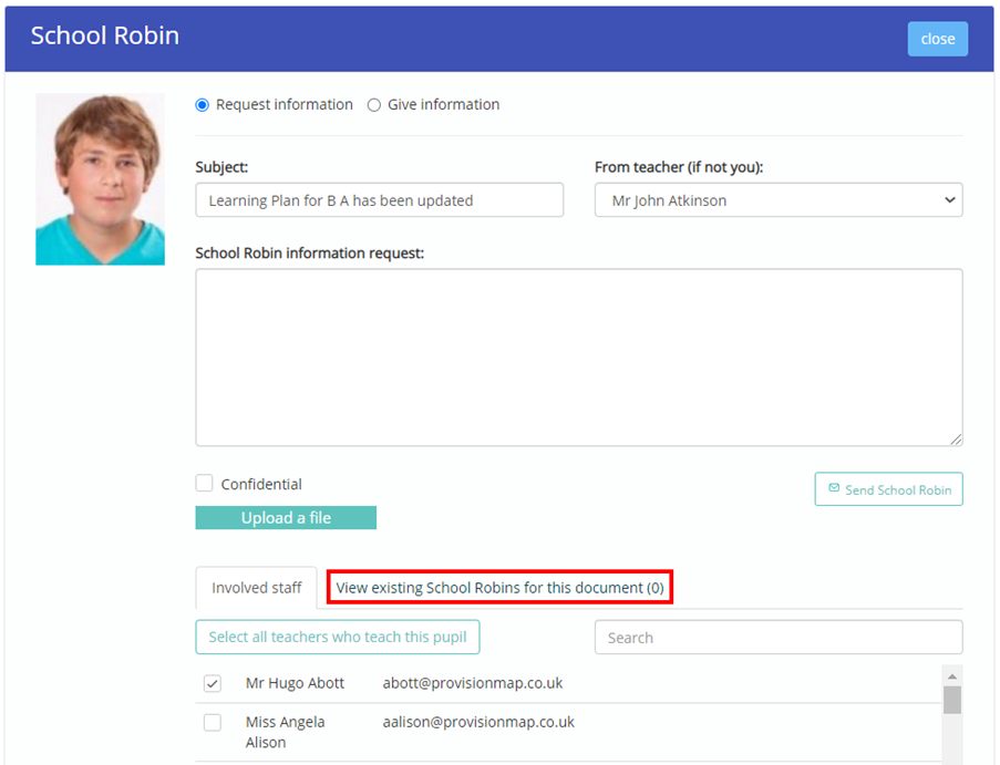 Provision Map plan view existing robins