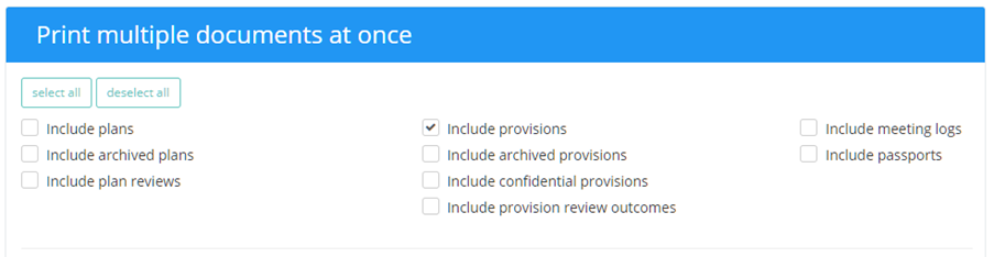 Provision Map print centre include provisions