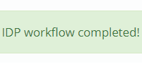 Provision Map IDP workflow completed