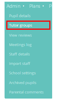 Tutor groups admin section
