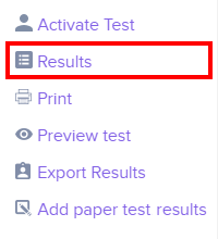 Results option in LAO menu