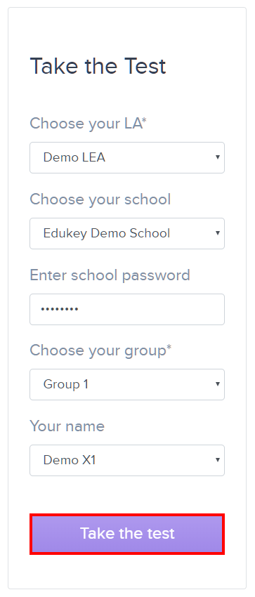 Take a test LAO form