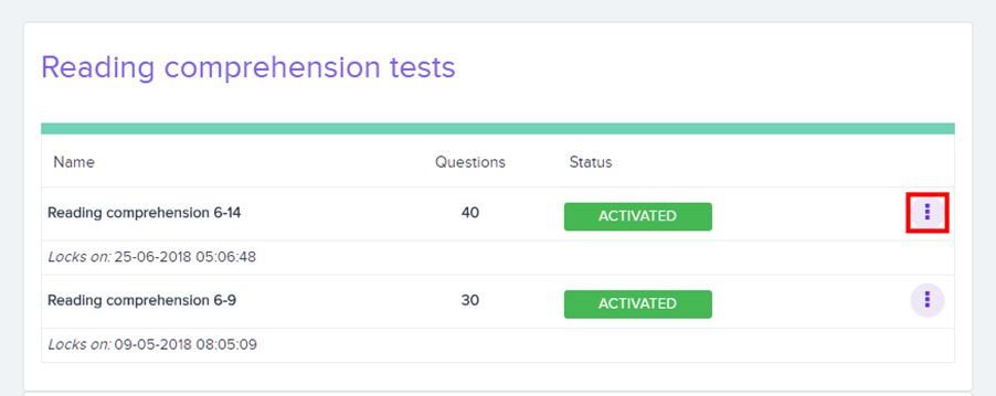 Active tests in LAO dashboard