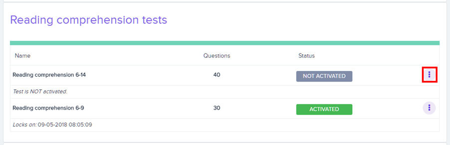 Menu represented by 3 dots