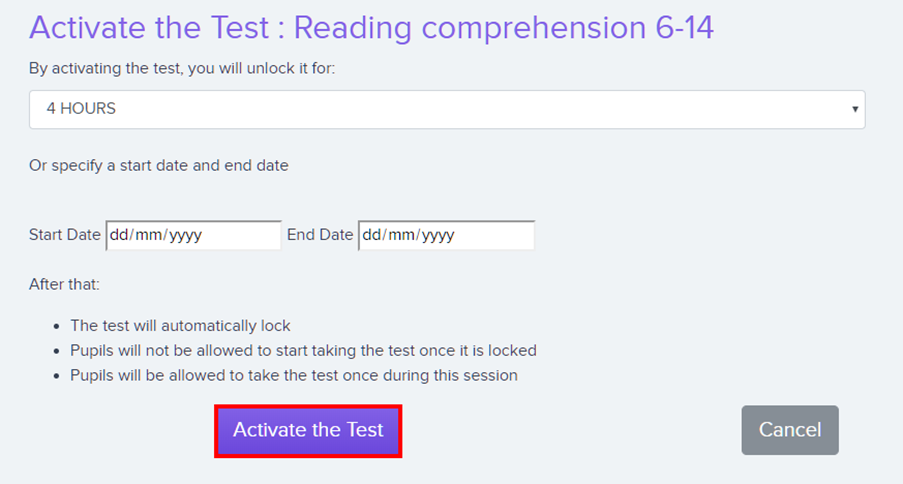 Active test menu in LAO