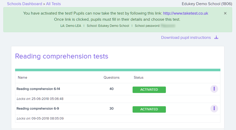 Example of active test in LAO