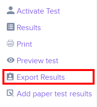 Export results option in LAO menu