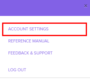 account settings option image in Literacy Assessment Online