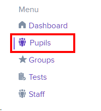 Pupils dropdown in LAO menu