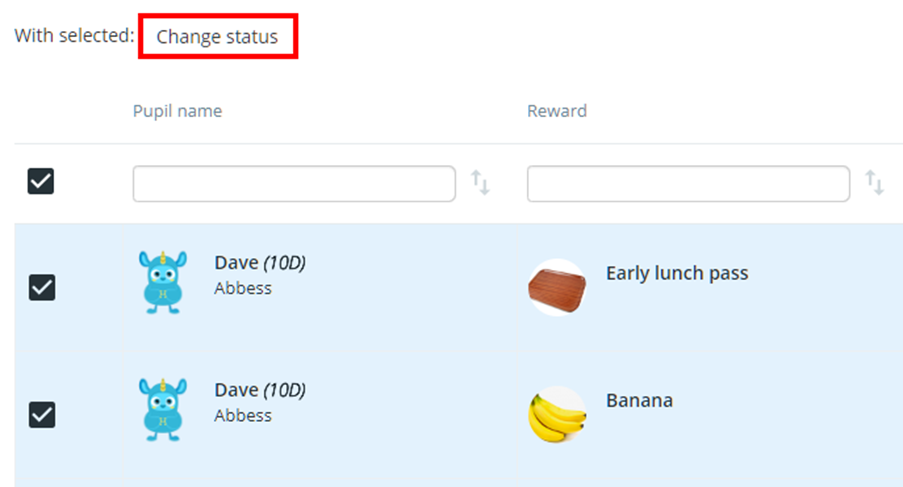 Class Charts order bulk change status