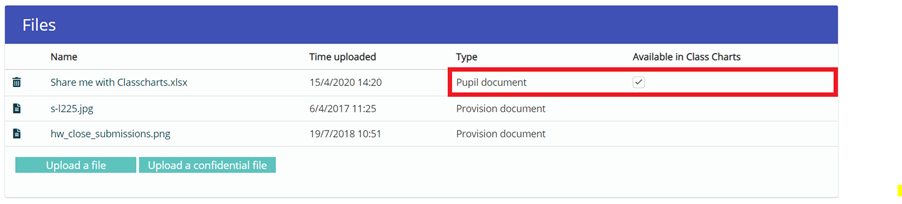 Provision Map share files tickbox on pupil files1