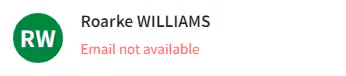 Email not available message
