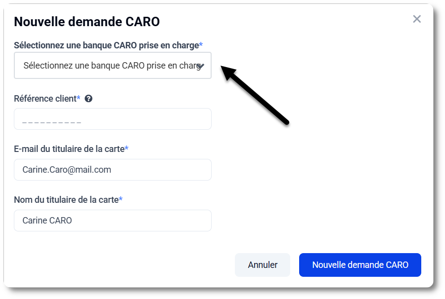 Commander CARO via MyCodabox