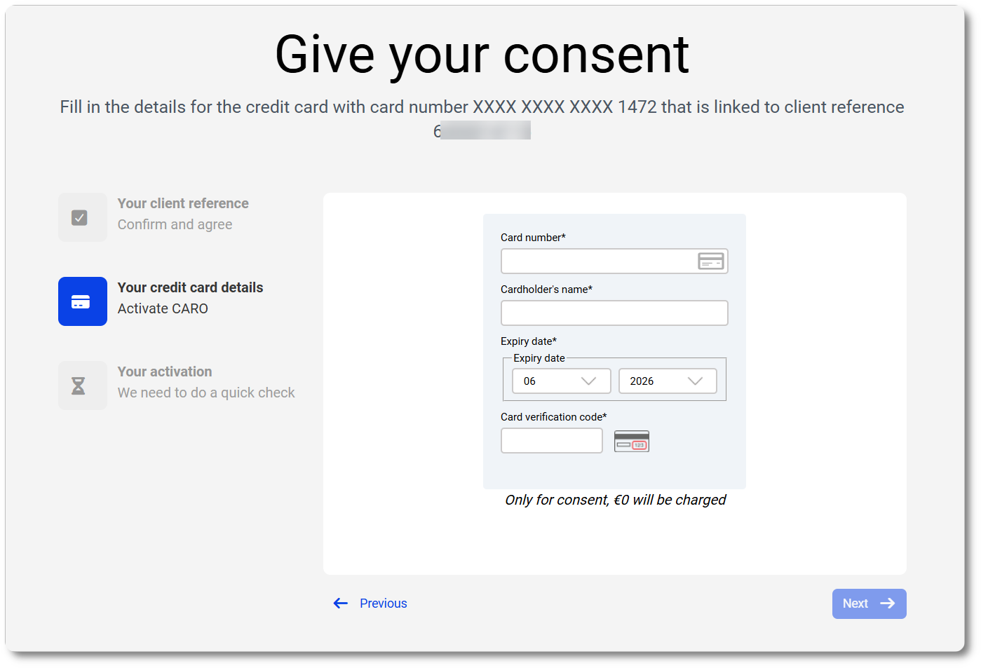 CARO activation: confirm details