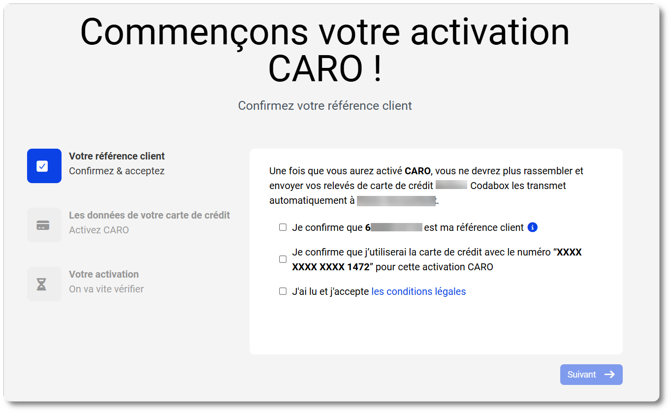Consentement titulaire de la carte : accueil