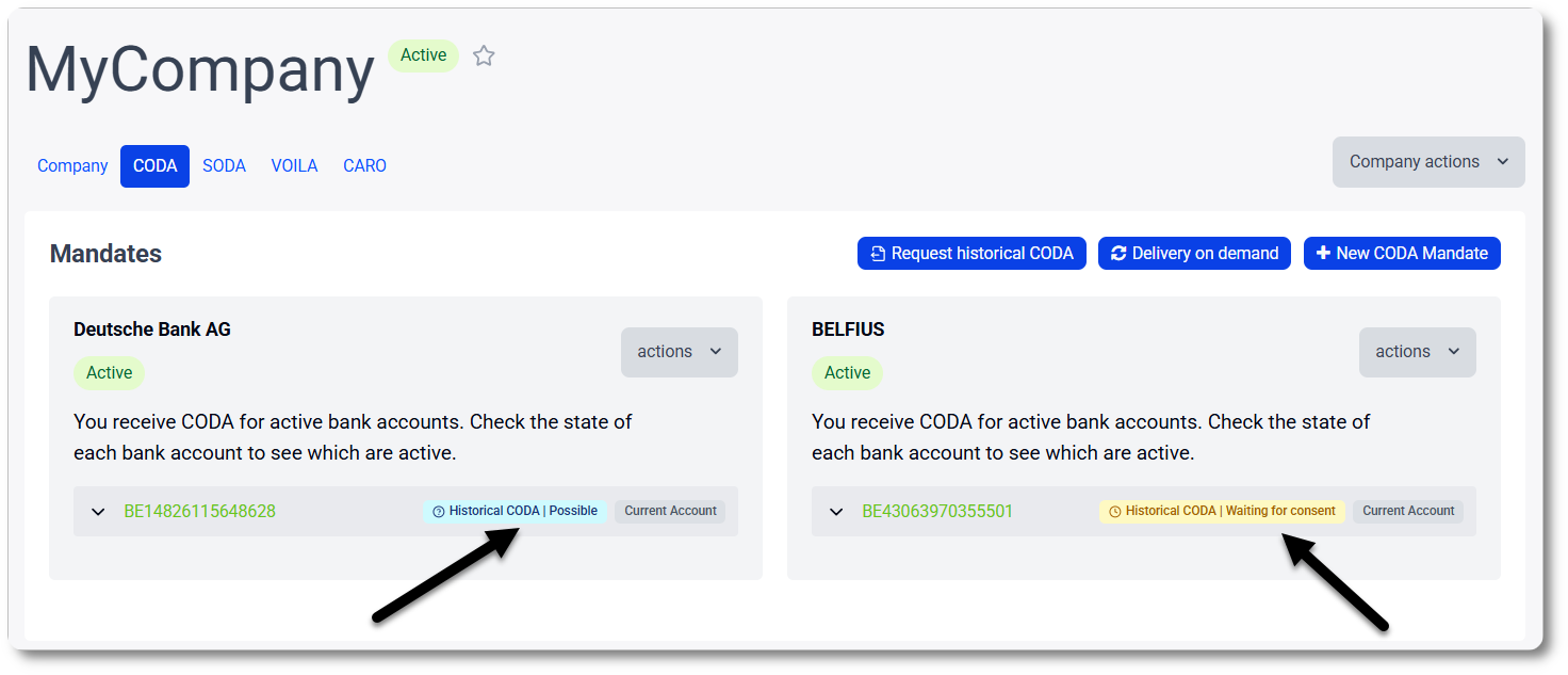 Historical CODA: check the status