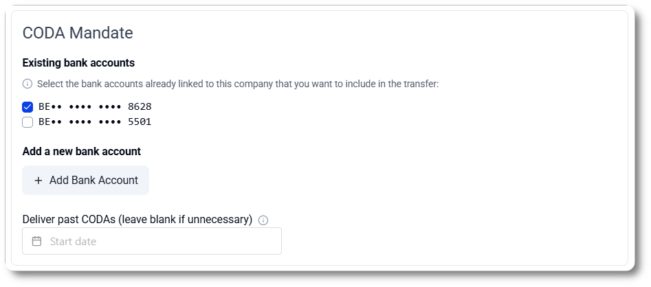 Transfer or request the CODA service
