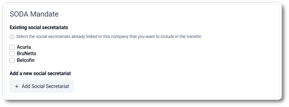 Transfer or request the SODA service