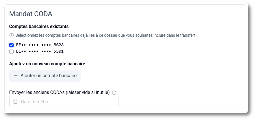 Transférer ou demander le service CODA