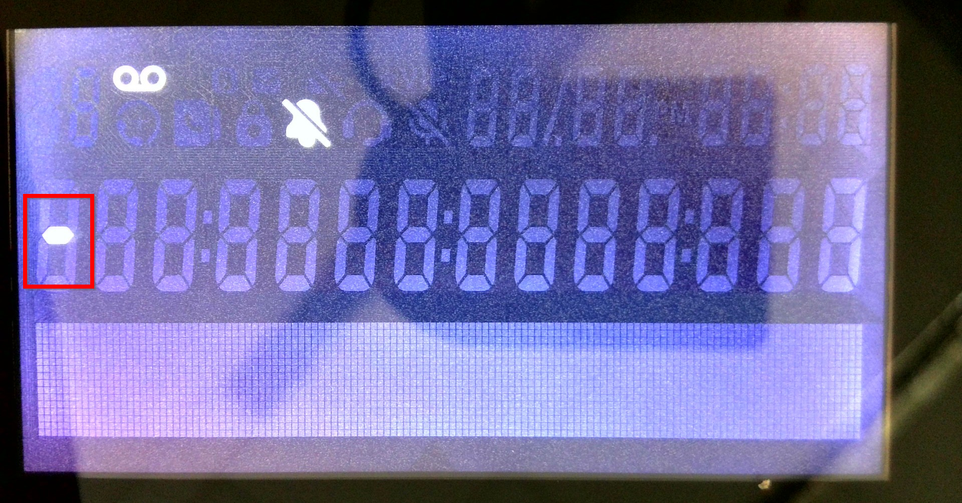 Foto mit ausgeklapptem Ersatzzeichen für die Raute.