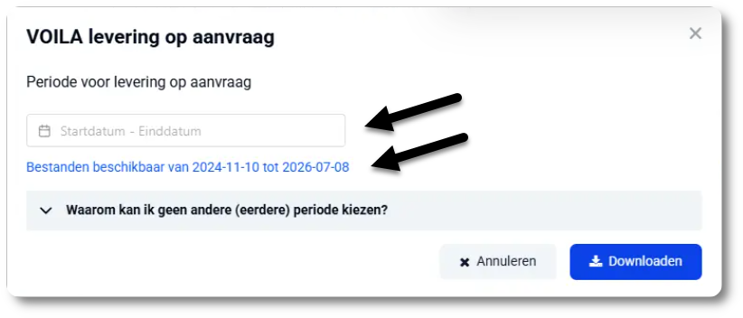VOILA levering: kies de periode en de levering