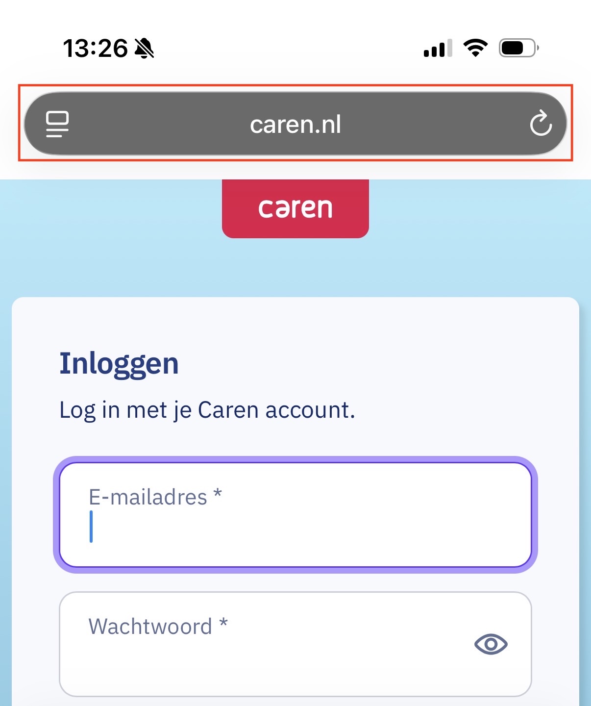 Voorbeeld incognitotabblad donker
