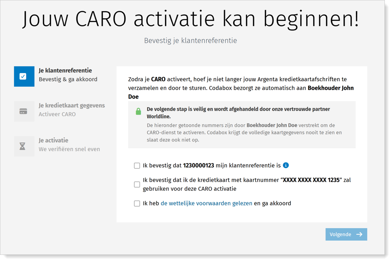 Akkoord kaarthouder: welkom