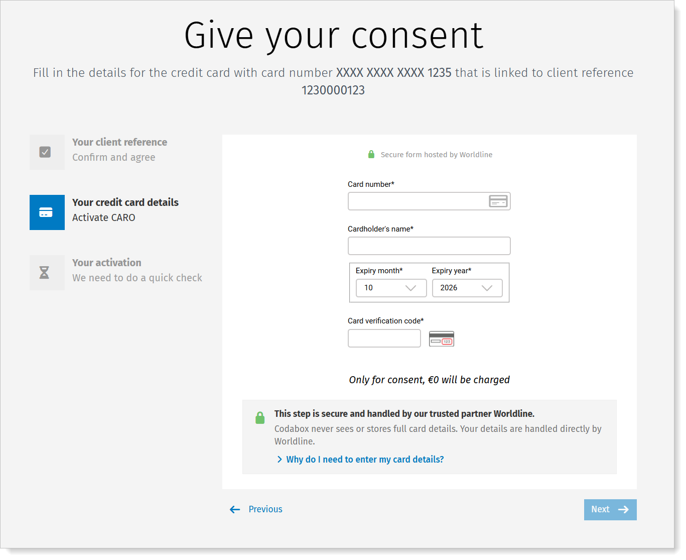 CARO activation: confirm details