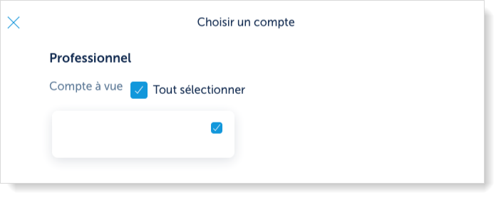 Sélectionner les comptes à lier