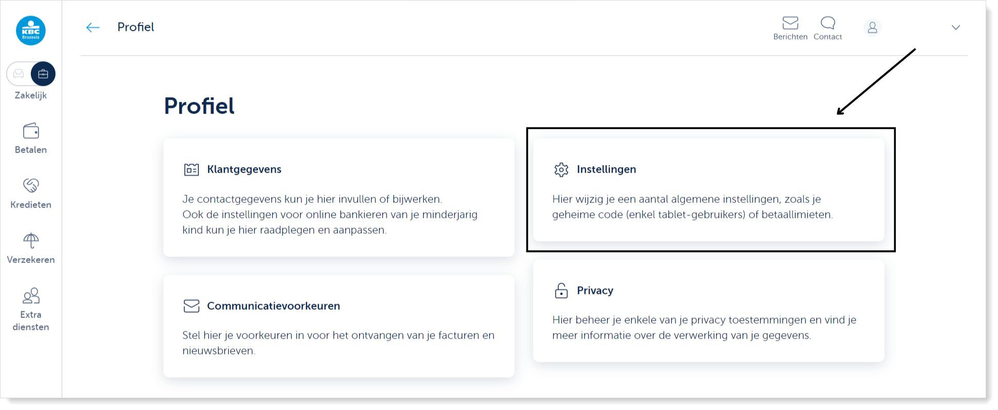 Profiel instellingen