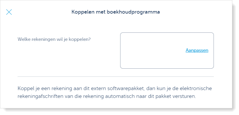 Selecteer te koppelen rekeningen