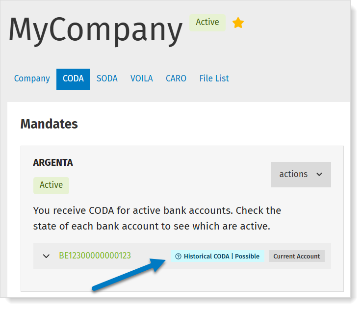 Status: historical CODA possible