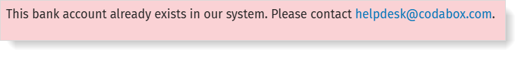 Message: account already exists