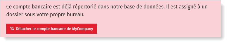Détacher le compte bancaire
