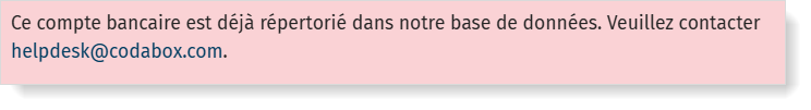 Message: le compte existe déjà