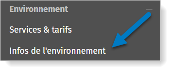 Modifier les infos de l'environnement