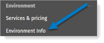 Edit environment info