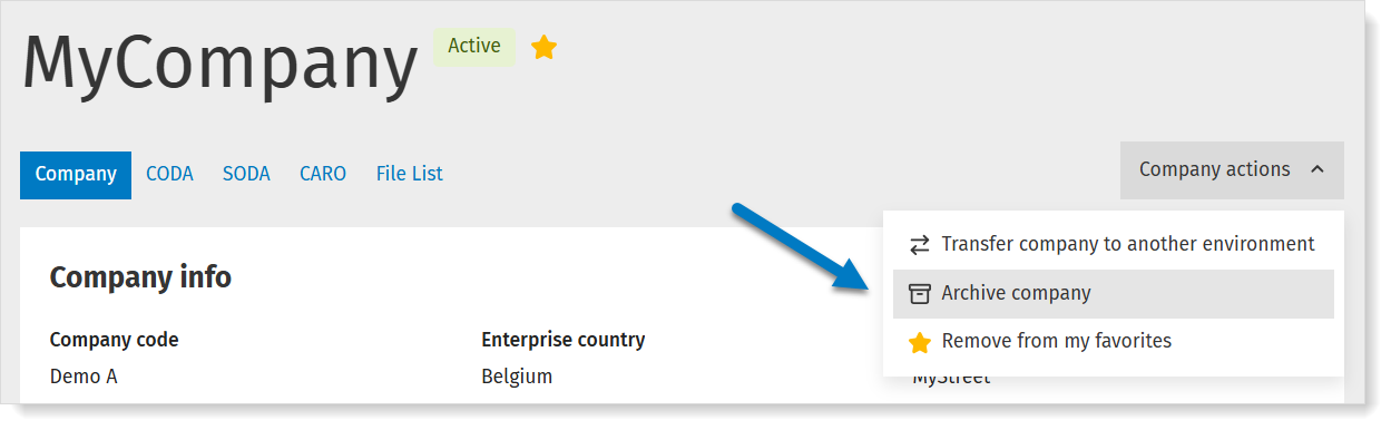 Archive a company