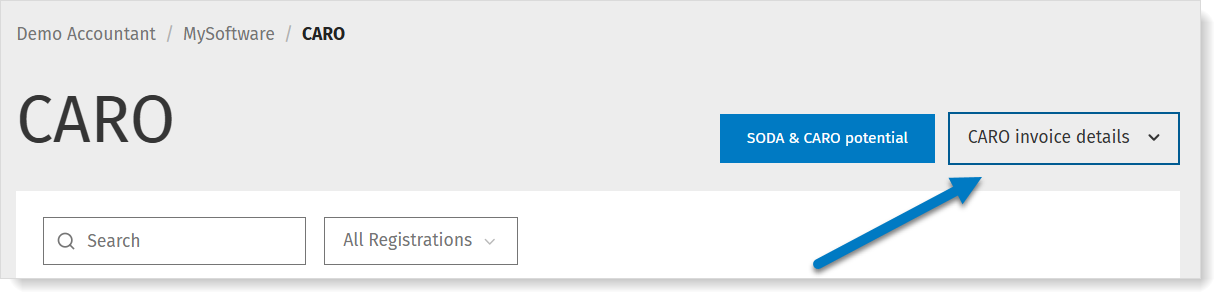 Download CARO invoice details